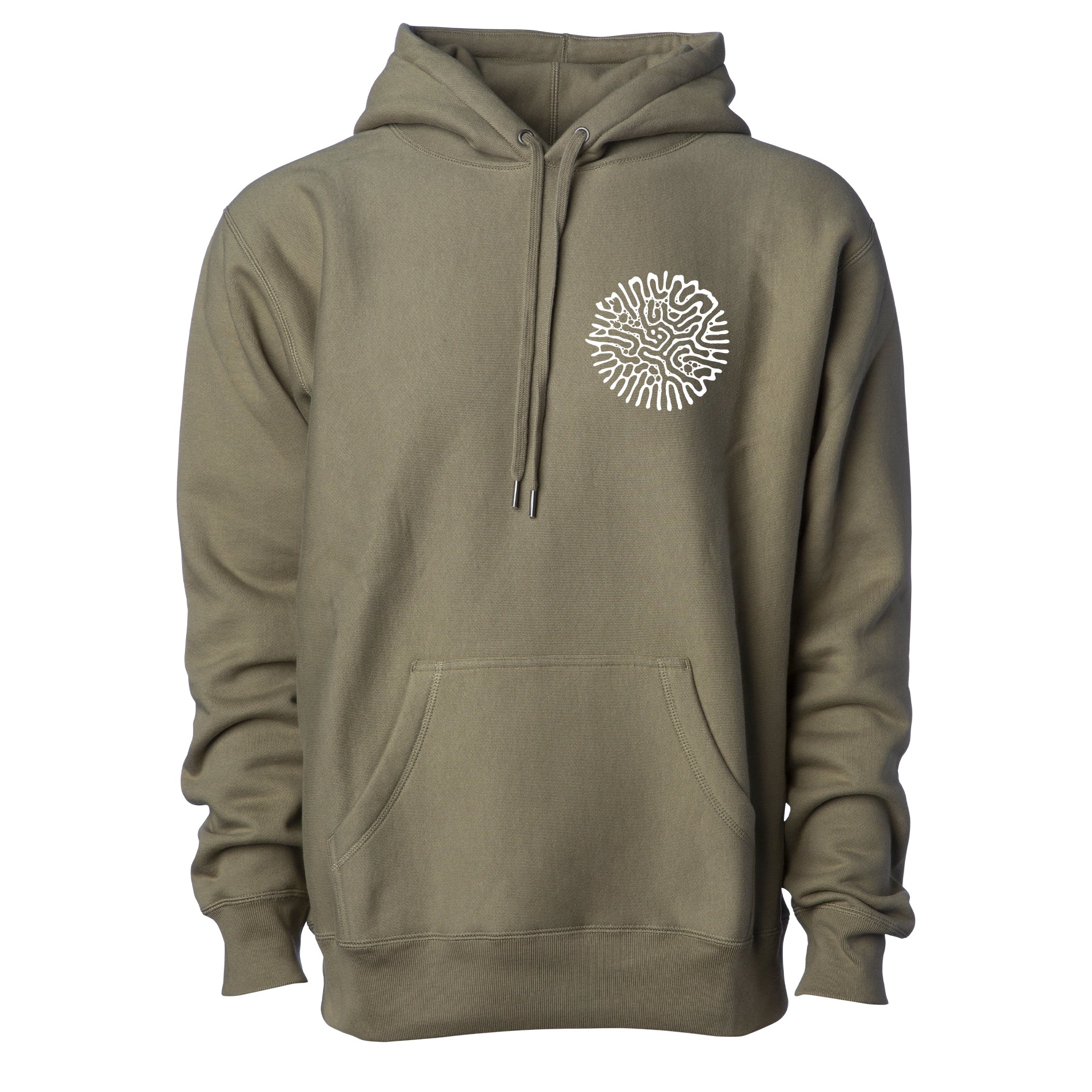 Psychedelic Research & Development Ferrofluid Olive Hoodie Front